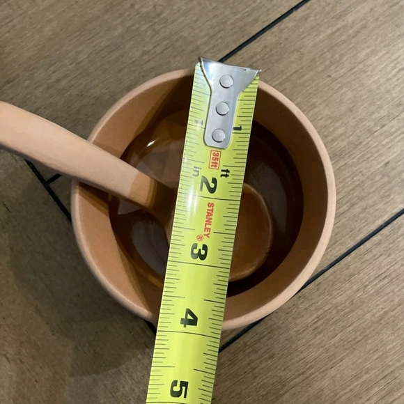 Vintage Small Terracotta Cantina Salsa Bowl & Ladle - Picture 4 of 5